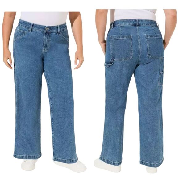Torrid High Rise Carpenter Classic Denim Feel The Fit Plus Size 18R Coal Mine - Picture 13 of 13
